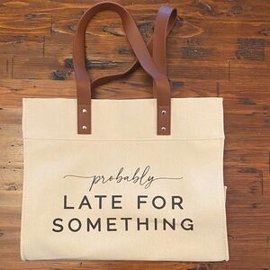 Tote Bag with Brown Handles